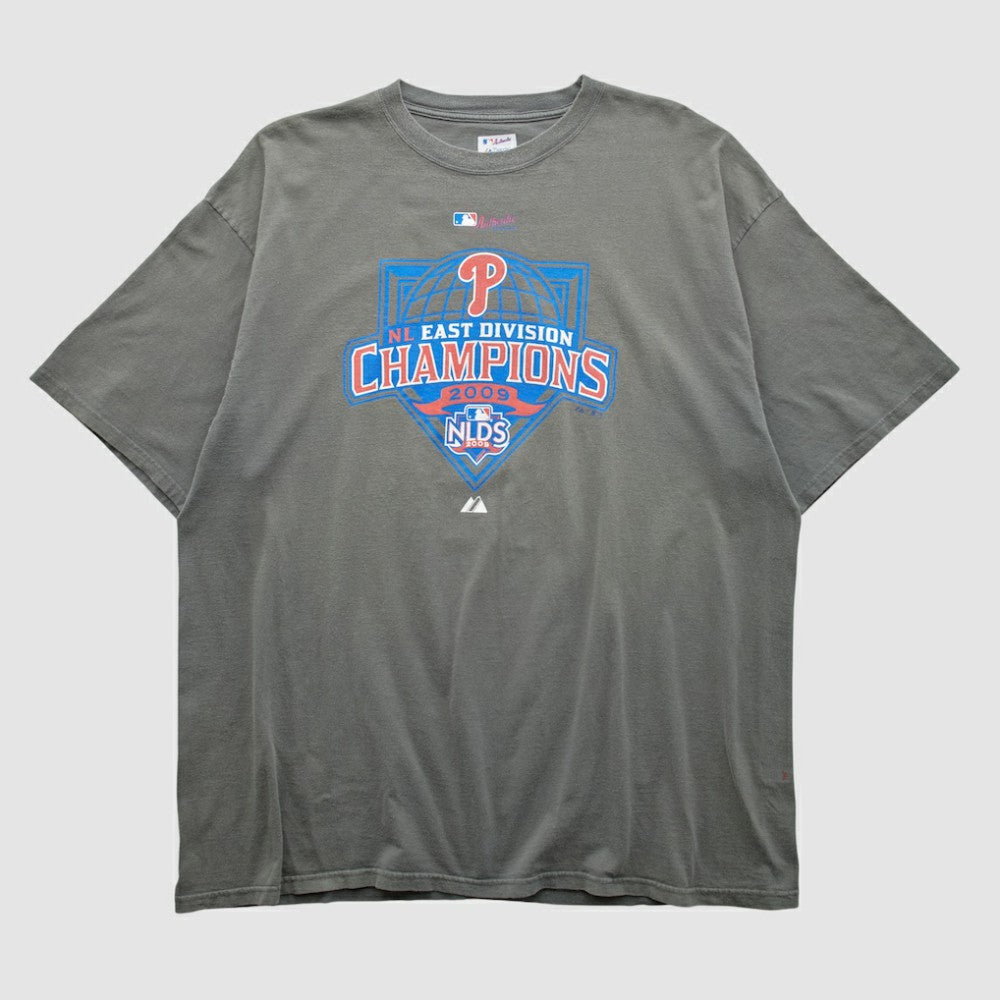 Philadelphia Phillies Majestic 2009 T-shirt - Gray - 2XVintage T-shirts