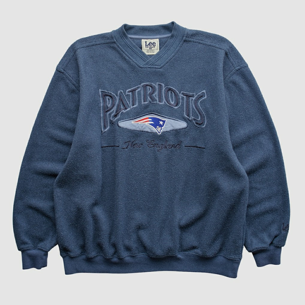 New England Patriots Lee Apparel 90s Pullover Sweatshirt - Navy Pullover