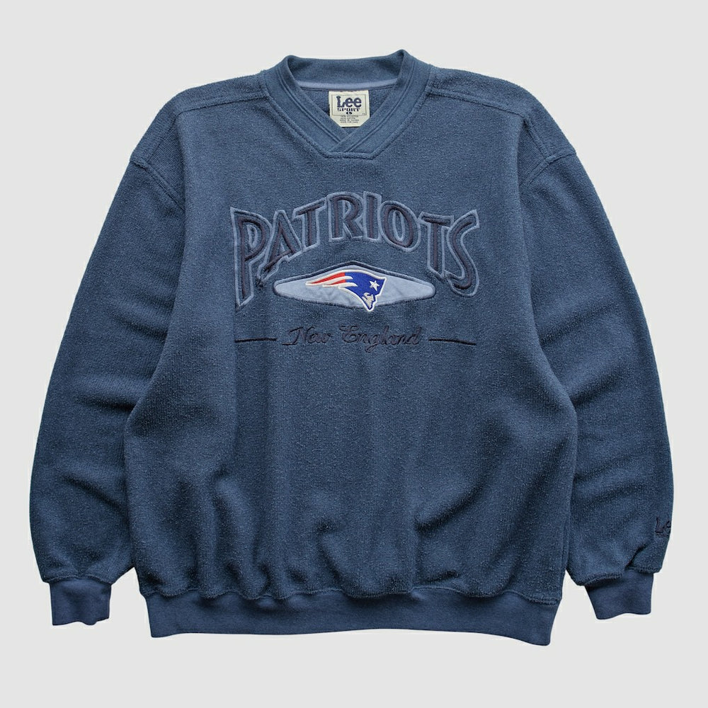 New England Patriots Lee Apparel 90s Pullover Sweatshirt - Navy Pullover