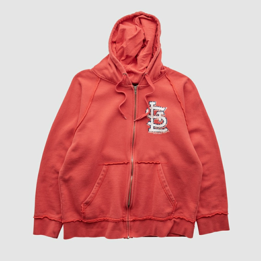 St. Louis Cardinals Genuine Merchandise 2000s Hooded Full Zip Sweatshirt - Red - Vintage Sweatshirts