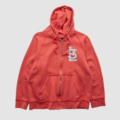 St. Louis Cardinals Genuine Merchandise 2000s Hooded Full Zip Sweatshirt - Red - Vintage Sweatshirts