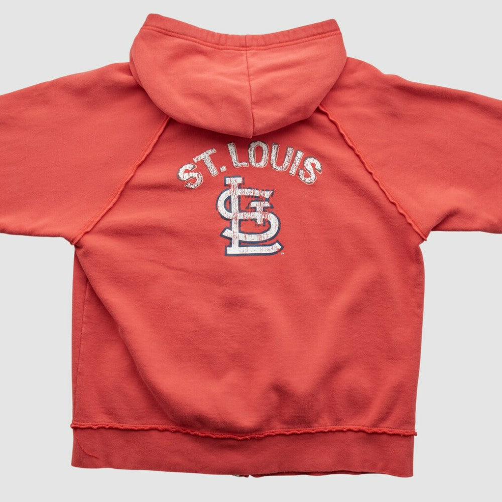 St. Louis Cardinals Genuine Merchandise 2000s Hooded Full Zip Sweatshirt - Red - Vintage Sweatshirts