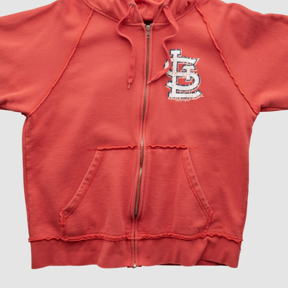 St. Louis Cardinals Genuine Merchandise 2000s Hooded Full Zip Sweatshirt - Red - Vintage Sweatshirts