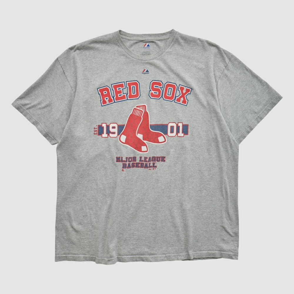 Boston Red Sox Majestic 2010s T-shirt - Heather Gray - Vintage T-shirts