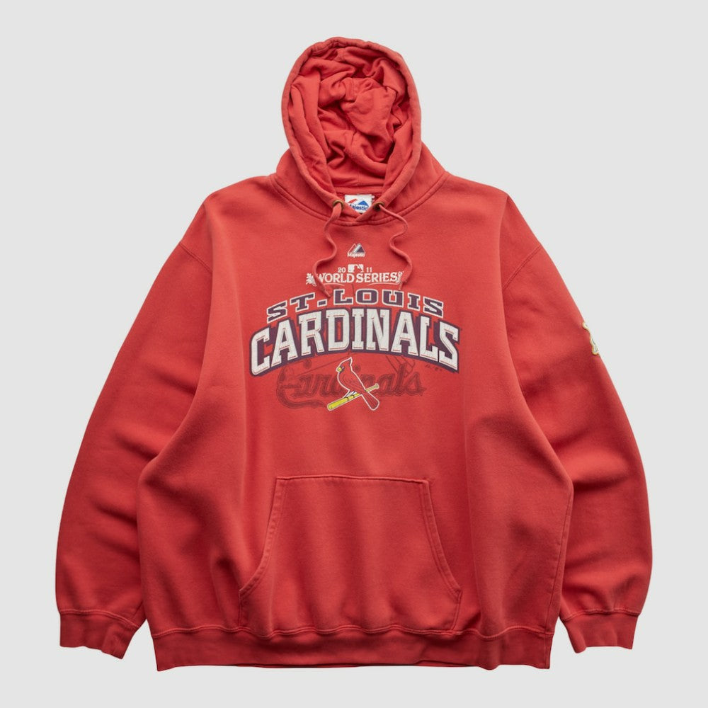 St. Louis Cardinals Majestic 2011 Hooded Sweatshirt - Red - XVintage Sweatshirts