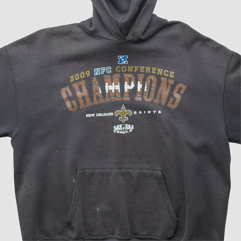 New Orleans Saints NFL 2009 Hooded Pullover Sweatshirt - Charcoal Pullover