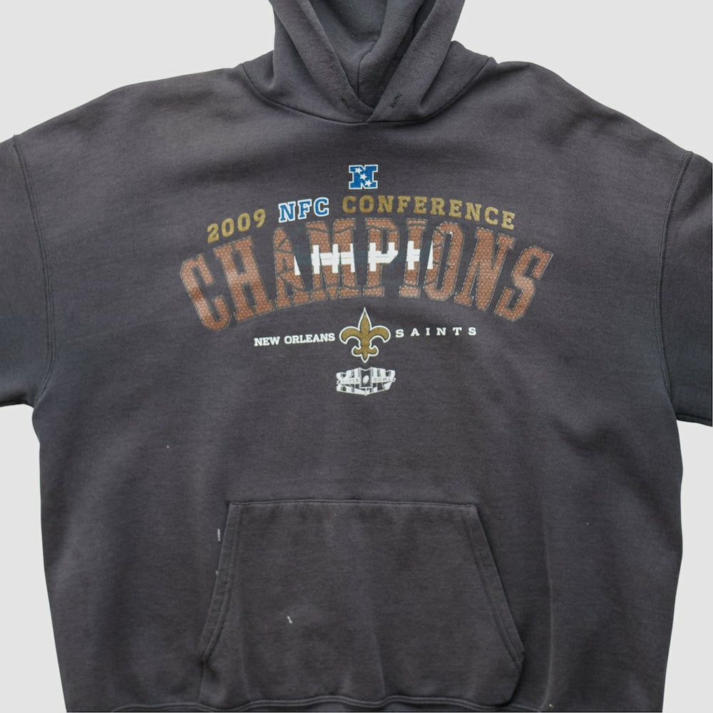 New Orleans Saints NFL 2009 Hooded Pullover Sweatshirt - Charcoal Pullover