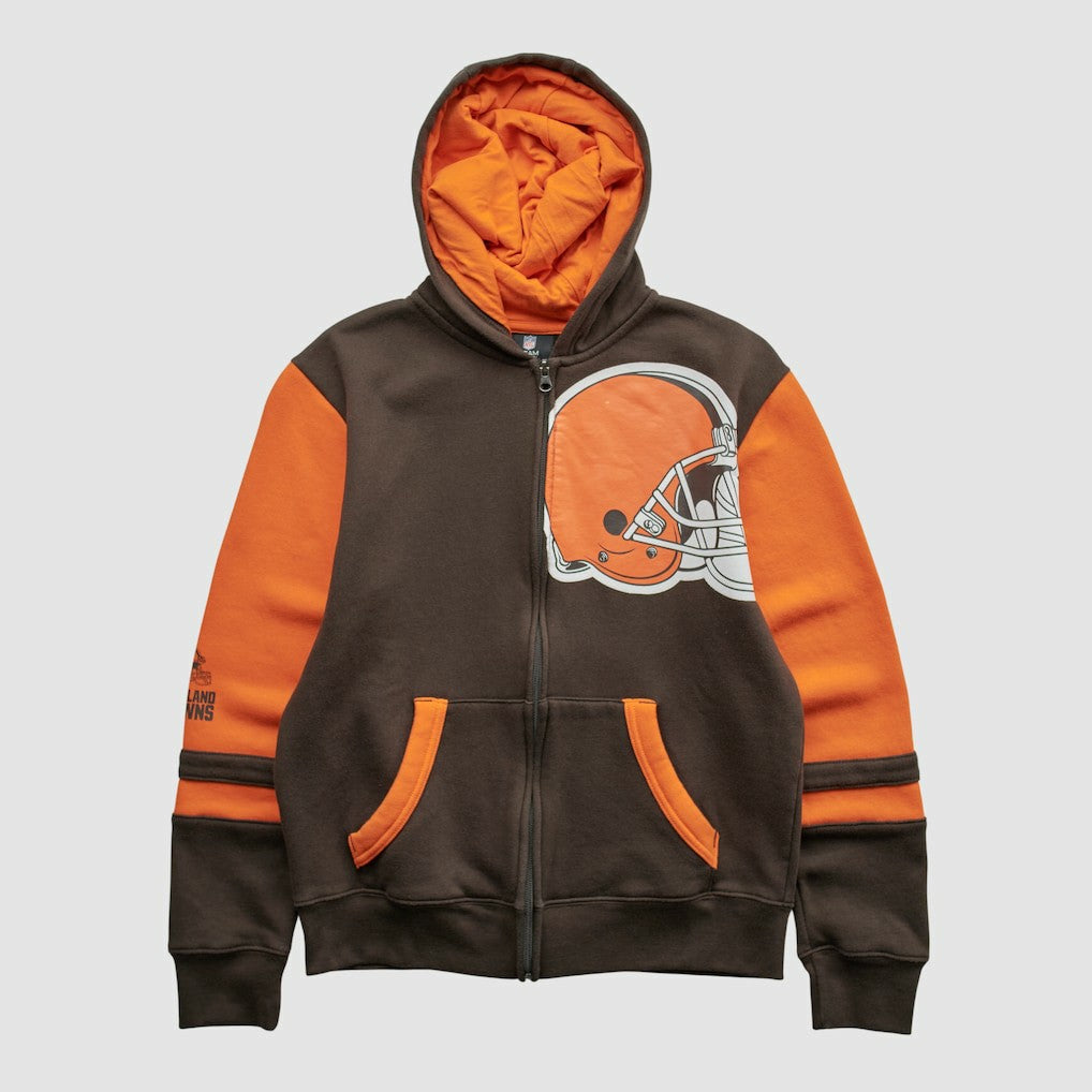 Cleveland Browns NFL 2010s Hooded Full Zip Sweatshirt - Brown Sweatshirts