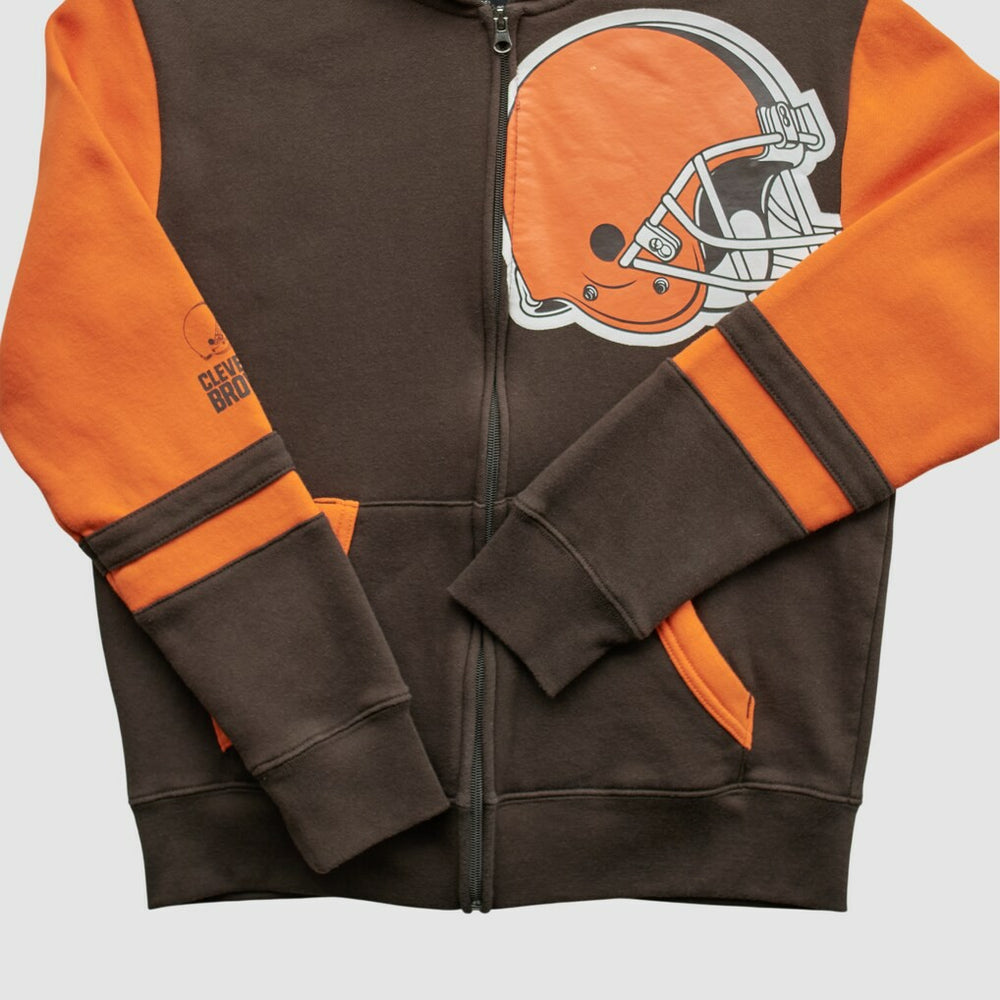 Cleveland Browns NFL 2010s Hooded Full Zip Sweatshirt - Brown Sweatshirts