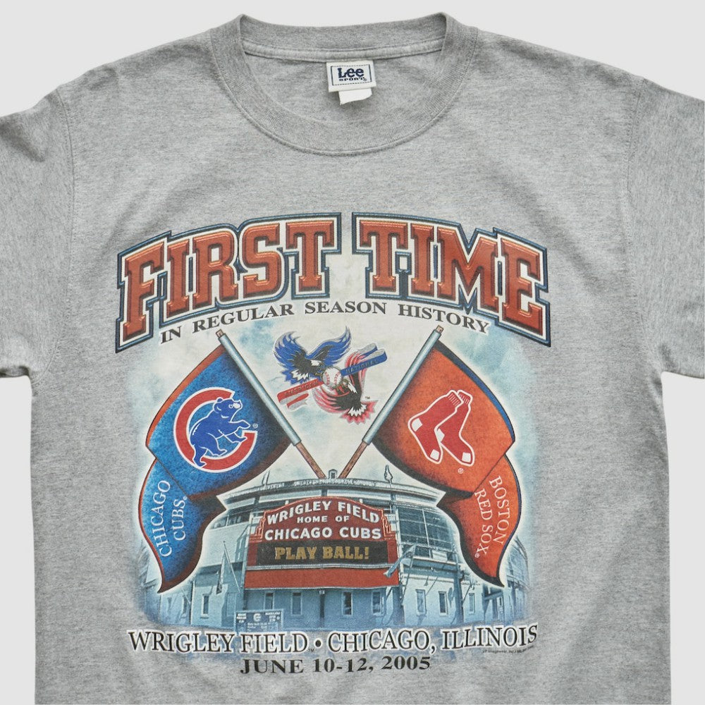 Chicago Cubs Lee Apparel 2005 T-shirt - Heather Gray - Vintage T-shirts