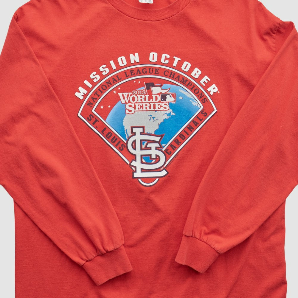 St. Louis Cardinals Alstyle 2013 Long Sleeve T-shirt - Red - Vintage T-shirts