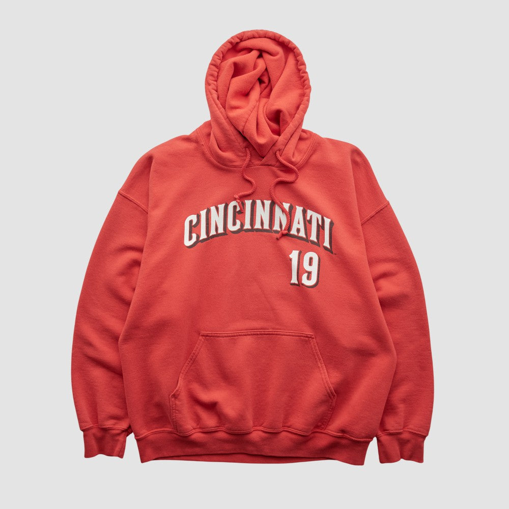 Cincinnati Reds Genuine Merchandise 2000s Hooded Pullover Sweatshirt - Red - Vintage Pullover