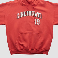 Cincinnati Reds Genuine Merchandise 2000s Hooded Pullover Sweatshirt - Red - Vintage Pullover