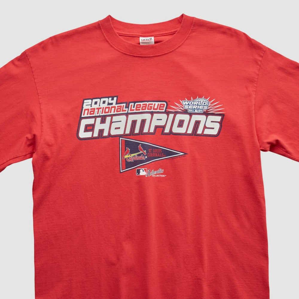 St. Louis Cardinals Anvil 2004 Long Sleeve T-shirt - Red - Vintage T-shirts