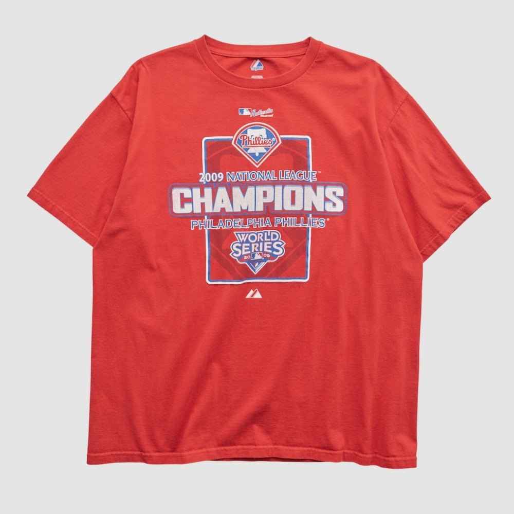 Philadelphia Phillies Majestic 2009 T-shirt - Red - Vintage T-shirts