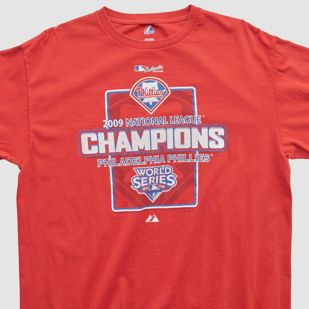Philadelphia Phillies Majestic 2009 T-shirt - Red - Vintage T-shirts