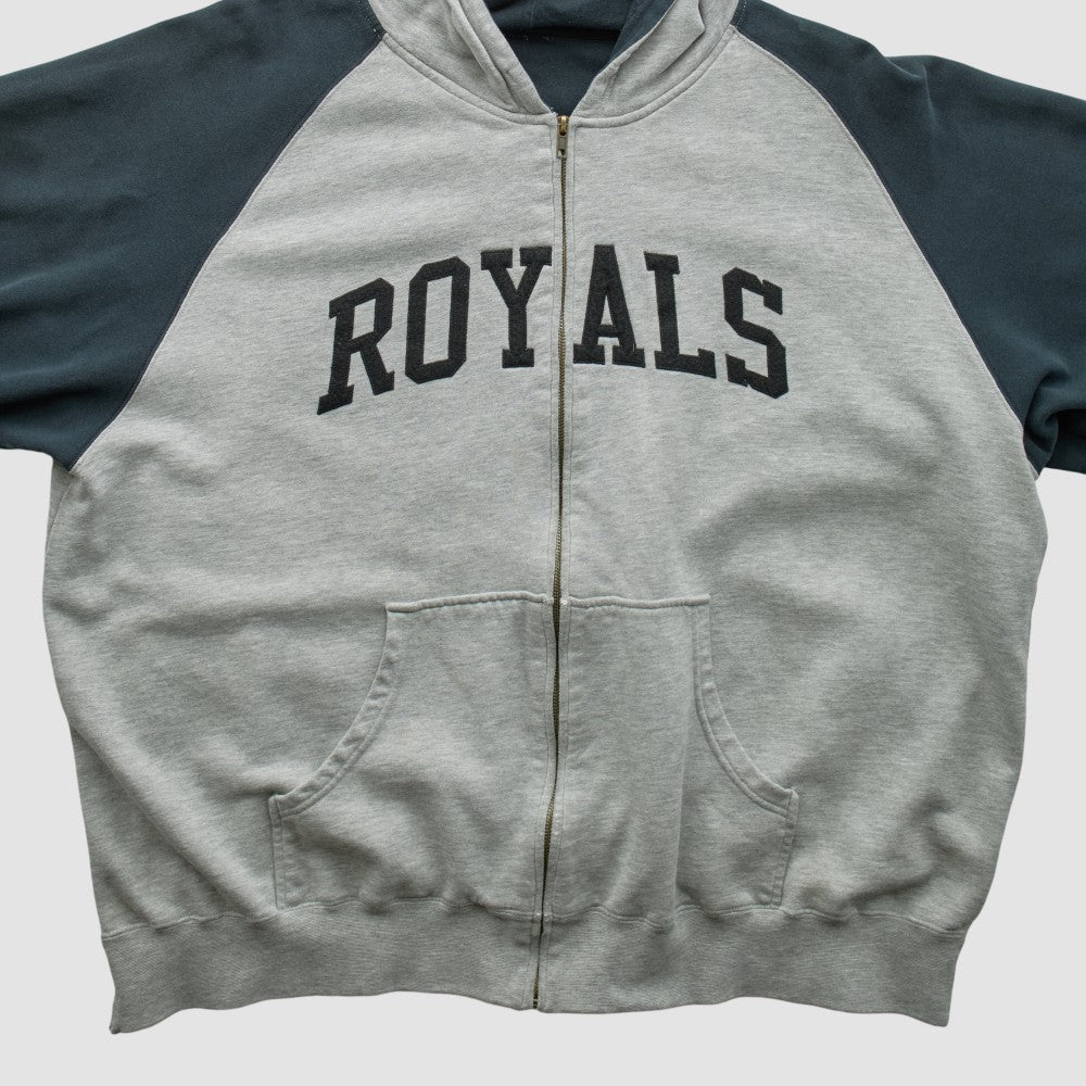 Kansas City Royals 2000s Hooded Full Zip Sweatshirt - Heather Gray - 2XVintage Sweatshirts