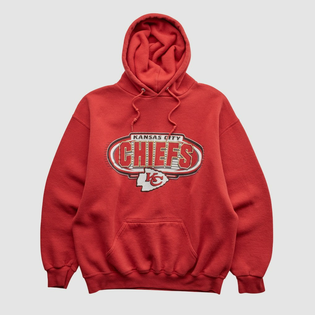 Kansas City Chiefs Logo Athletic 90s Hooded Pullover Sweatshirt - Red Pullover