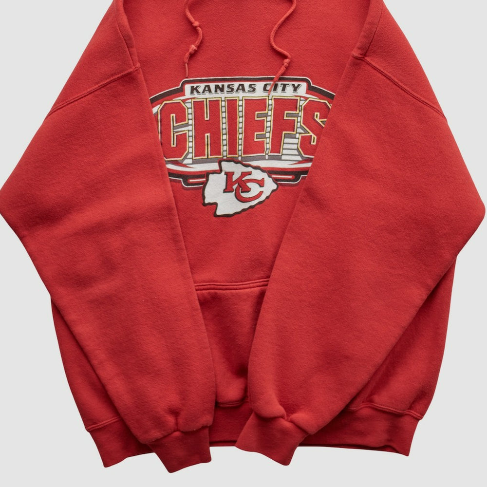 Kansas City Chiefs Logo Athletic 90s Hooded Pullover Sweatshirt - Red Pullover
