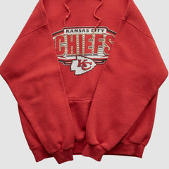Kansas City Chiefs Logo Athletic 90s Hooded Pullover Sweatshirt - Red Pullover