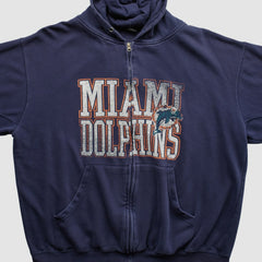 Miami Dolphins NFL 2010s Hooded Full Zip Sweatshirt - Navy Sweatshirts