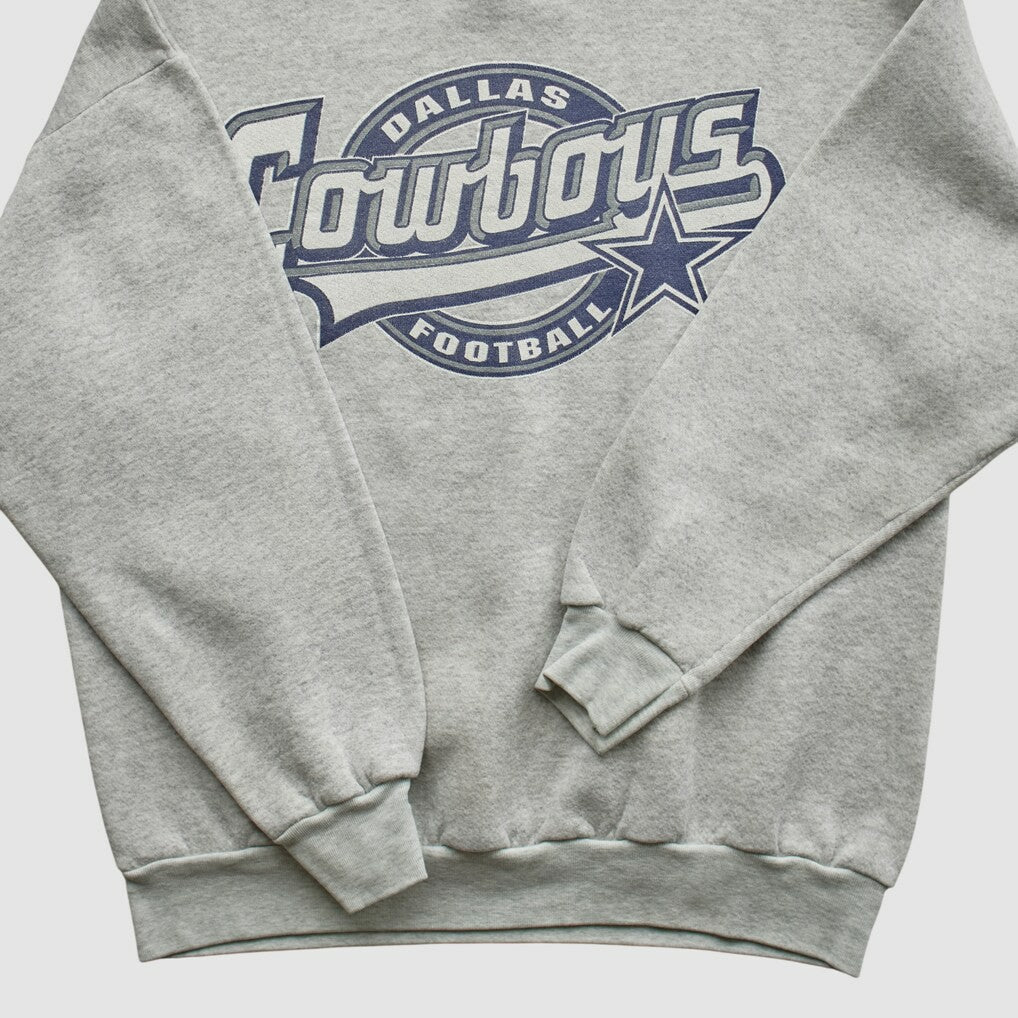 Dallas Cowboys Logo 7 90s Pullover Sweatshirt - Heather Gray Pullover