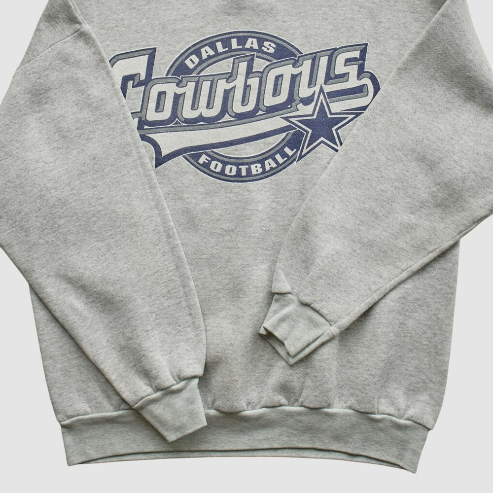 Dallas Cowboys Logo 7 90s Pullover Sweatshirt - Heather Gray Pullover