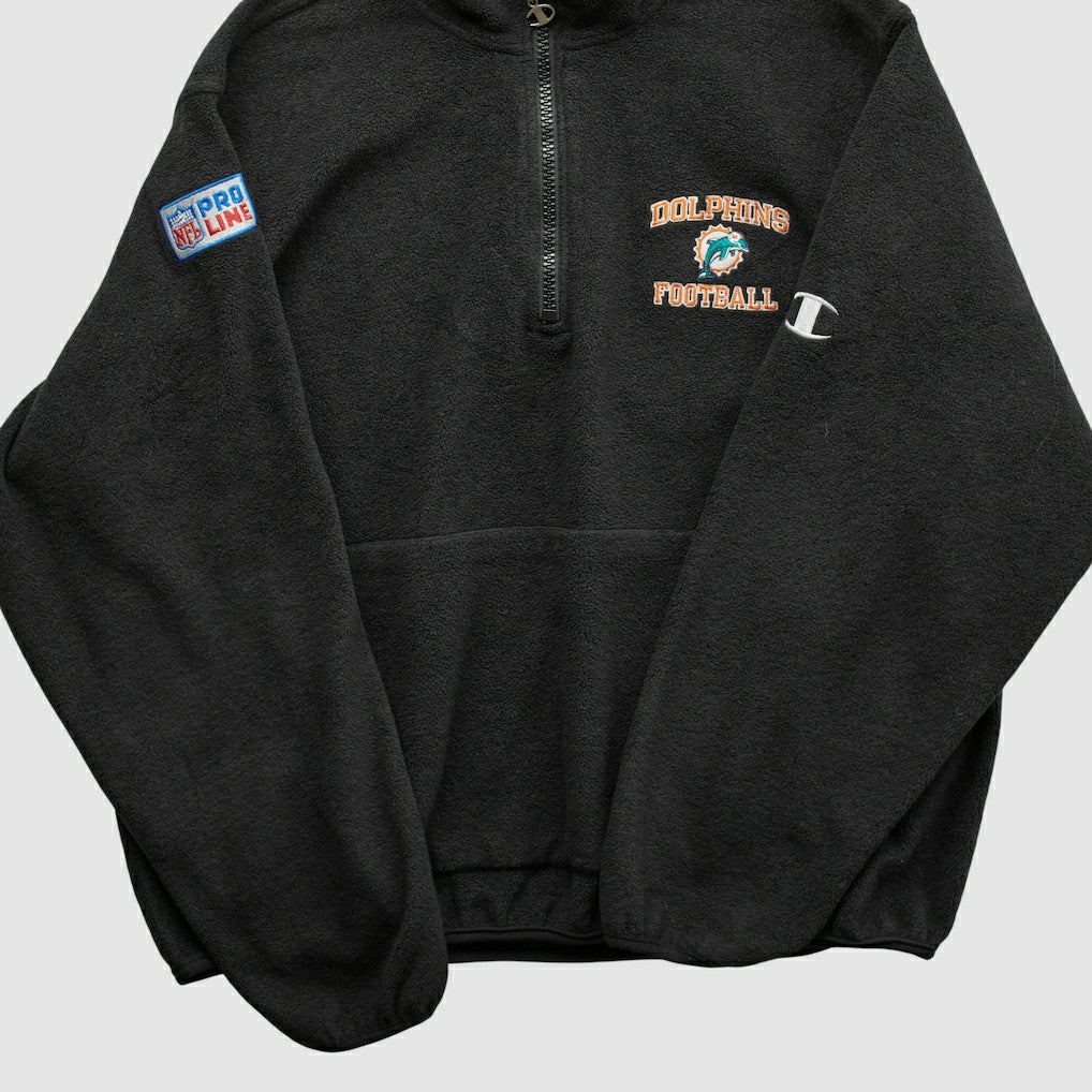 Miami Dolphins Champion 2000s 1/4 Zip Sweatshirt - Black Sweatshirts