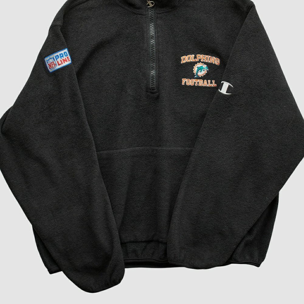 Miami Dolphins Champion 2000s 1/4 Zip Sweatshirt - Black Sweatshirts