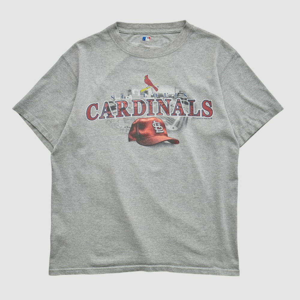 St. Louis Cardinals Majestic 2009 T-shirt - Heather Gray - Vintage T-shirts