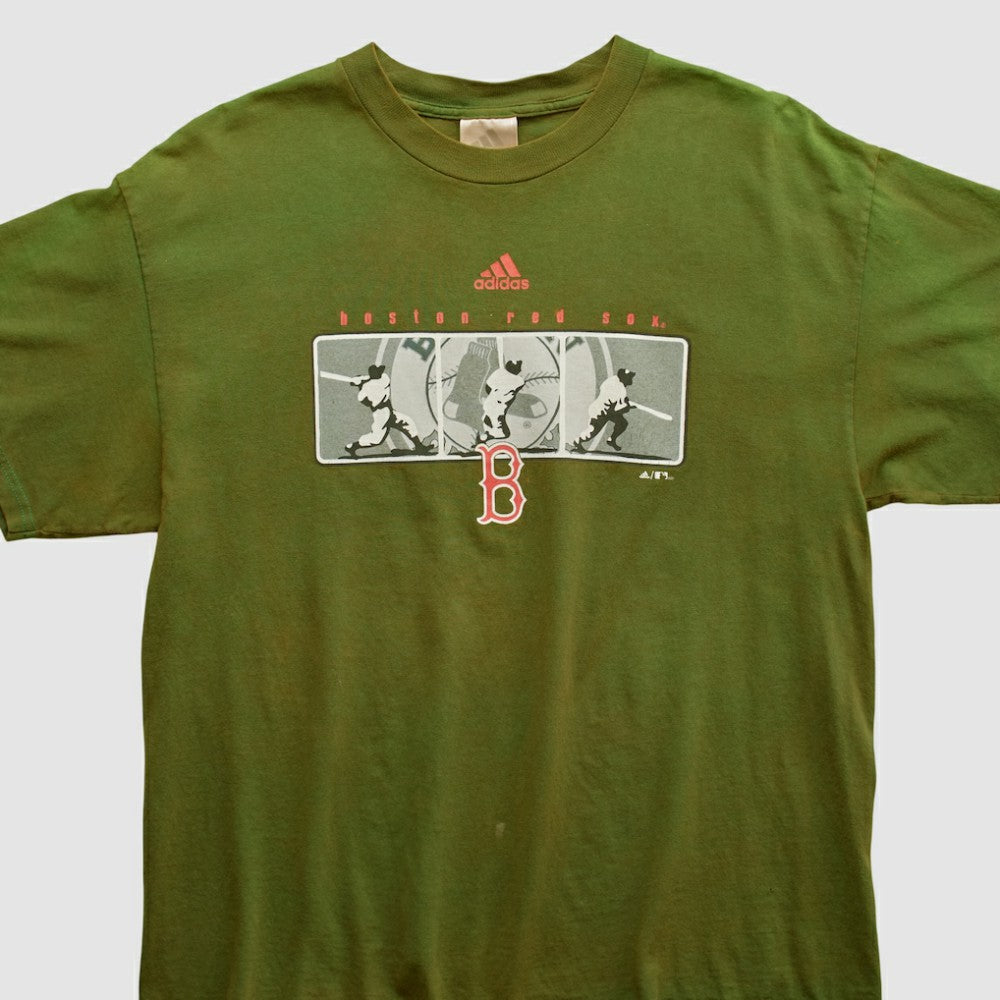 Boston Red Sox Adidas 2000s T-shirt - Olive - Vintage T-shirts