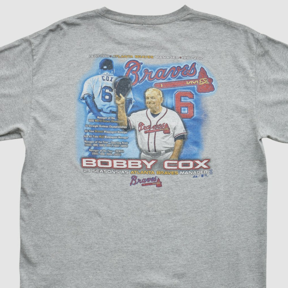 Atlanta Braves Majestic 2010 T-shirt - Heather Gray - Vintage T-shirts