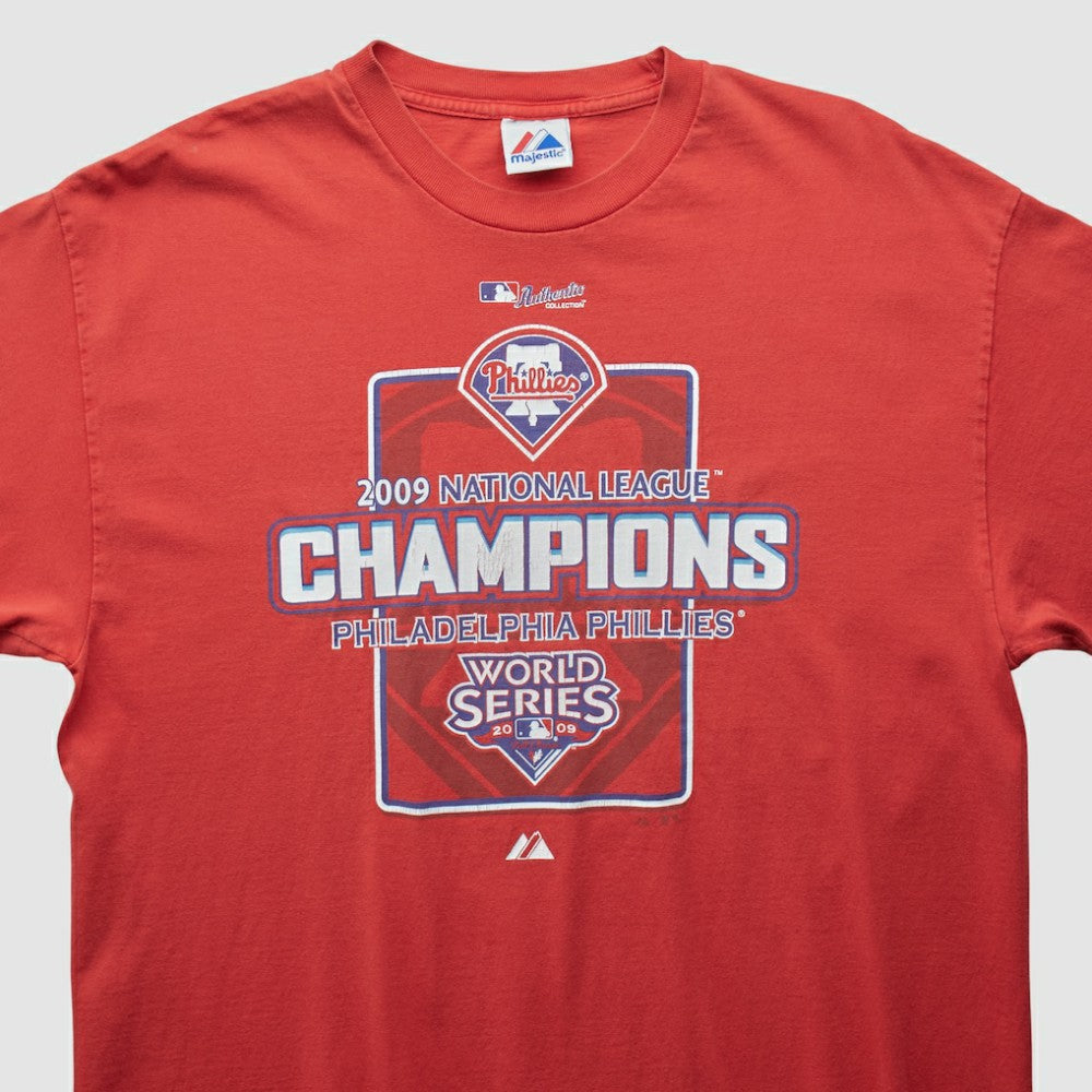 Philadelphia Phillies Majestic 2009 T-shirt - Red - Vintage T-shirts