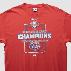 Philadelphia Phillies Majestic 2009 T-shirt - Red - Vintage T-shirts