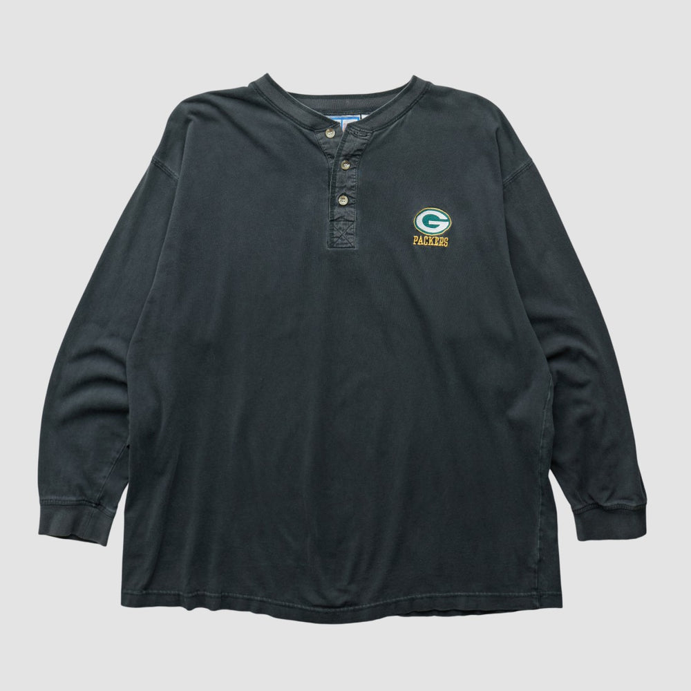 Green Bay Packers Logo 7 90s Long Sleeve T-shirt - Black T-shirts