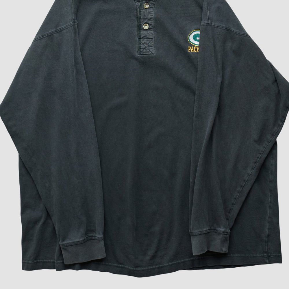 Green Bay Packers Logo 7 90s Long Sleeve T-shirt - Black T-shirts