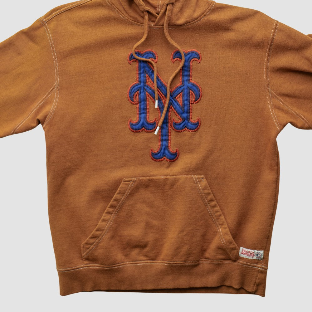 New York Mets Stitches 2000s Hooded Pullover Sweatshirt - Clay - XVintage Pullover