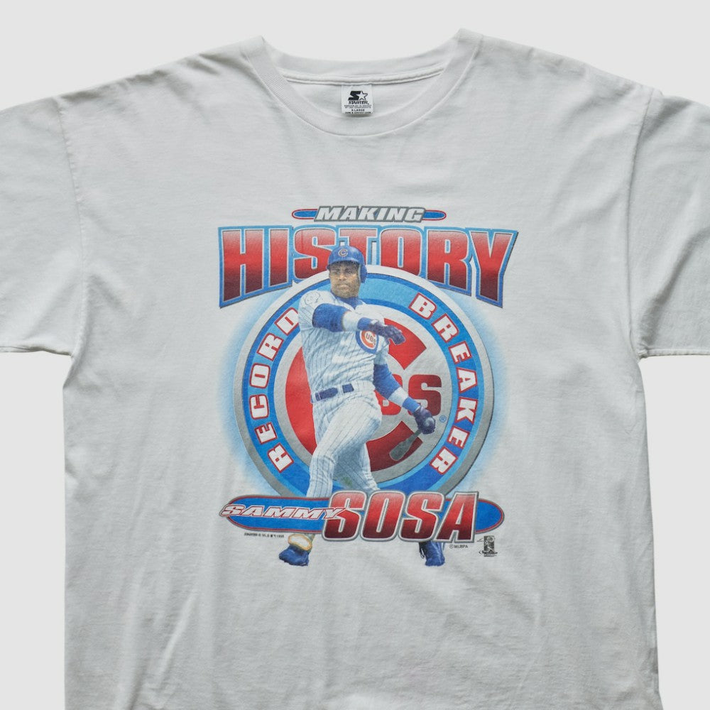 Sammy Sosa Starter 1998 T-shirt - White - 2XVintage T-shirts