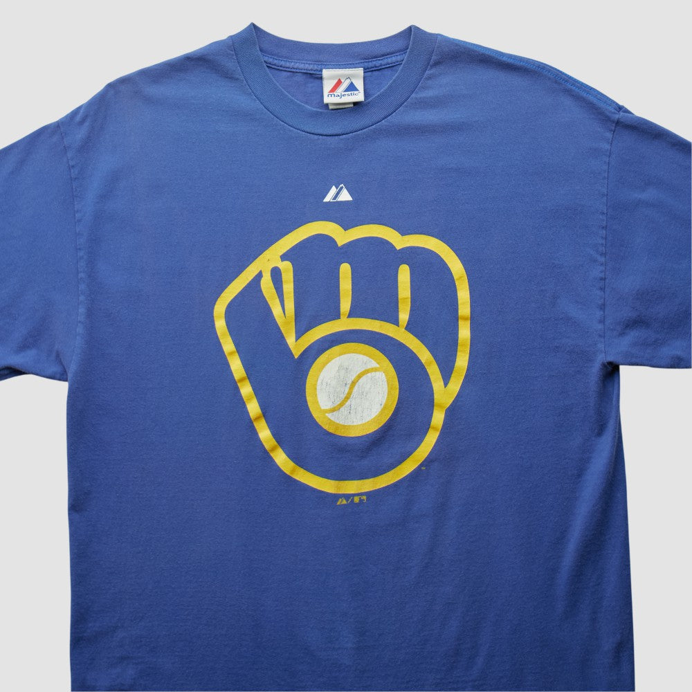 Milwaukee Brewers Majestic 2000s T-shirt - Blue - Vintage T-shirts