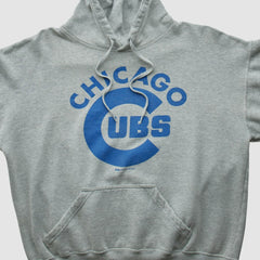 Chicago Cubs Stitches 2000s Hooded Pullover Sweatshirt - Heather Gray - Vintage Pullover
