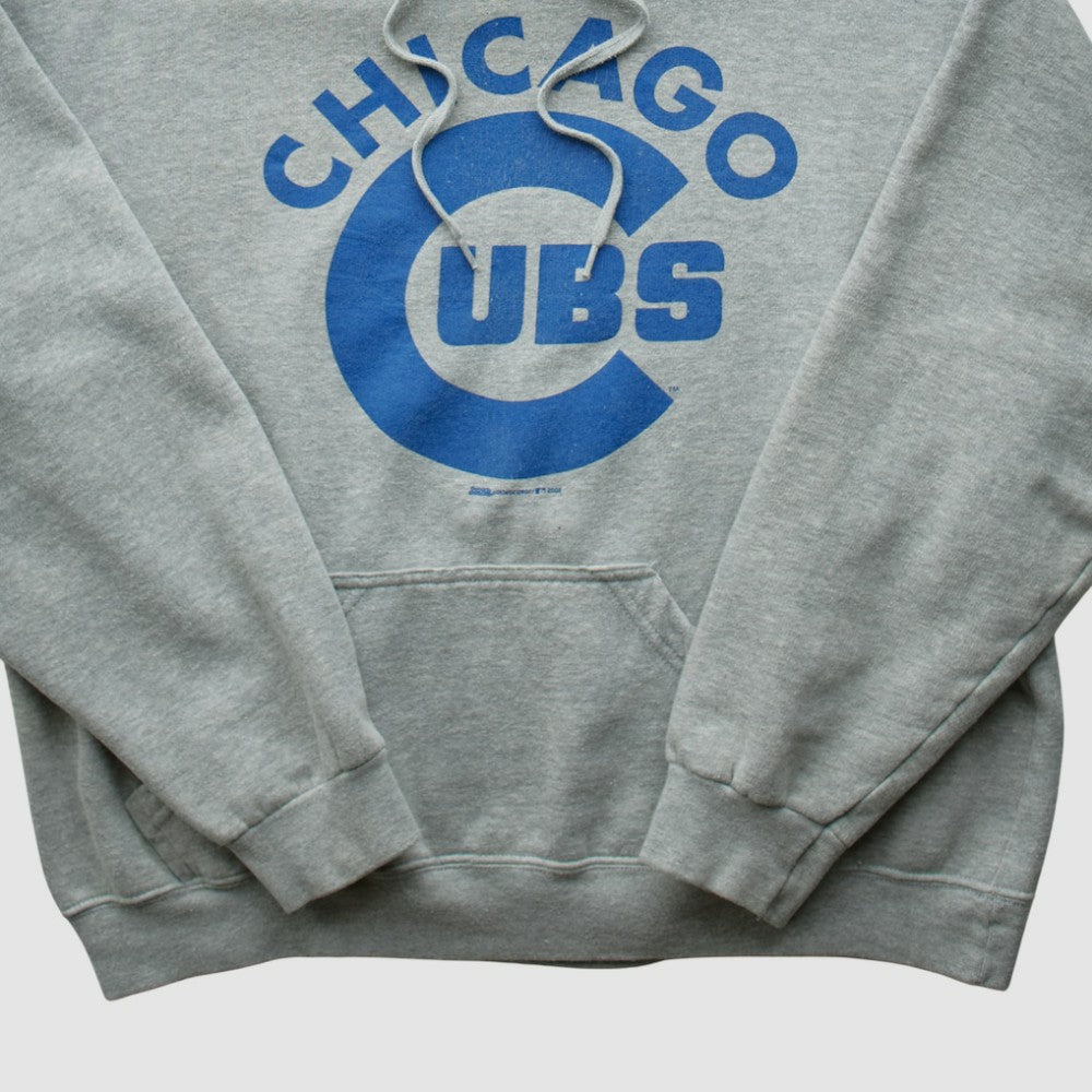 Chicago Cubs Stitches 2000s Hooded Pullover Sweatshirt - Heather Gray - Vintage Pullover