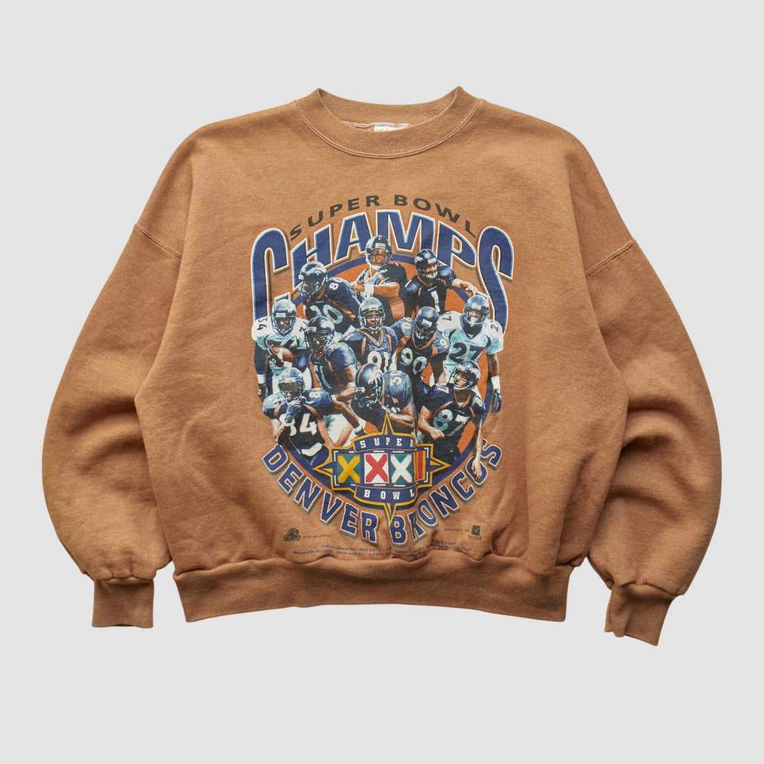 Denver Broncos Hanes 1998 Pullover Sweatshirt - Clay Pullover
