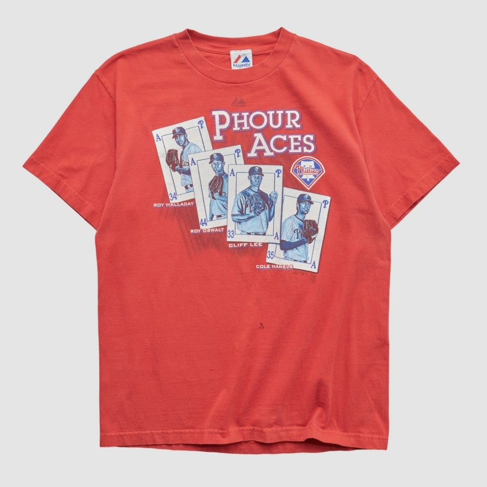 Philadelphia Phillies Majestic 2000s T-shirt - Red - Vintage T-shirts