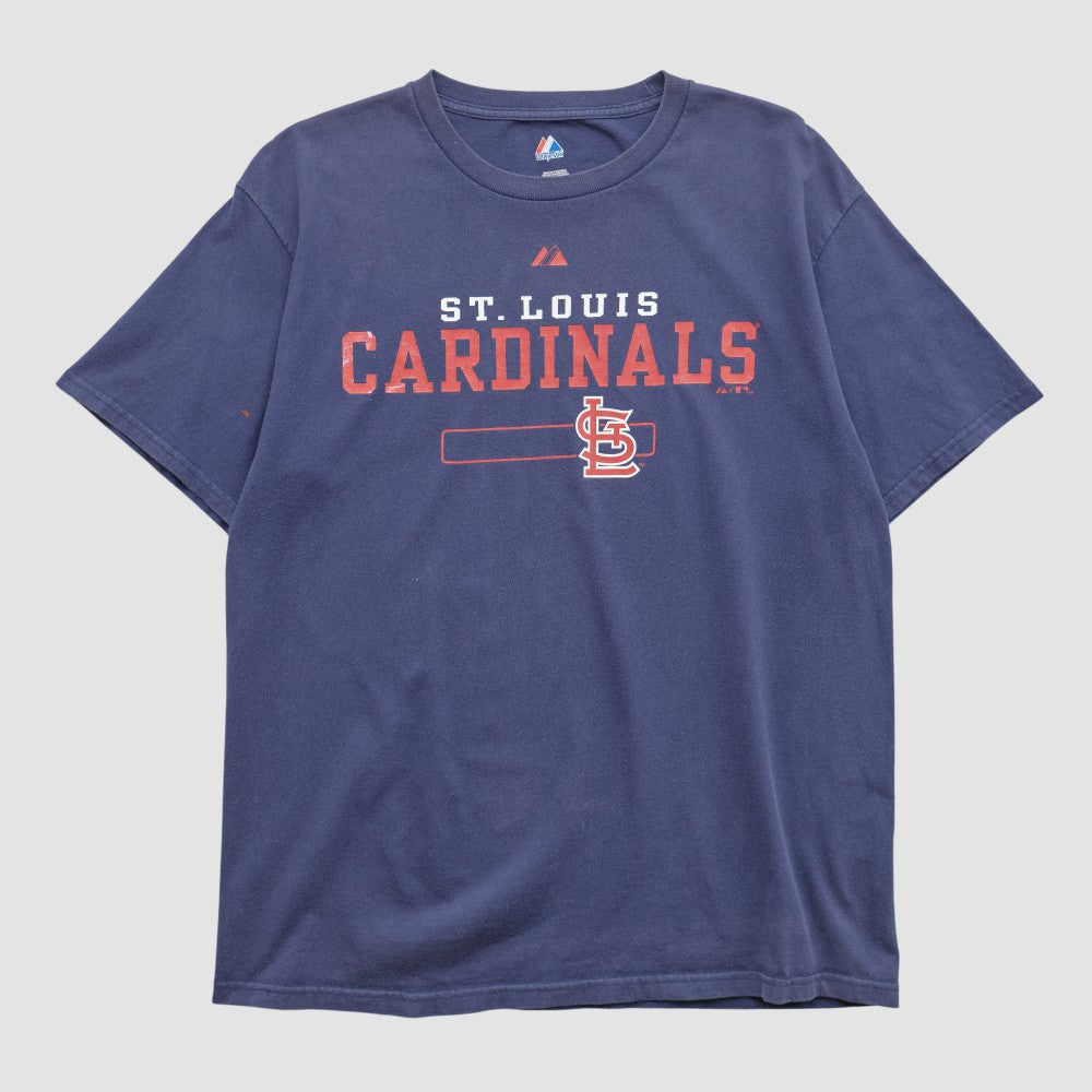 St. Louis Cardinals Majestic 2010 T-shirt - Navy - Vintage T-shirts