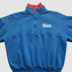 New England Patriots Dodger 90s 1/4 Zip Sweatshirt - Blue Sweatshirts