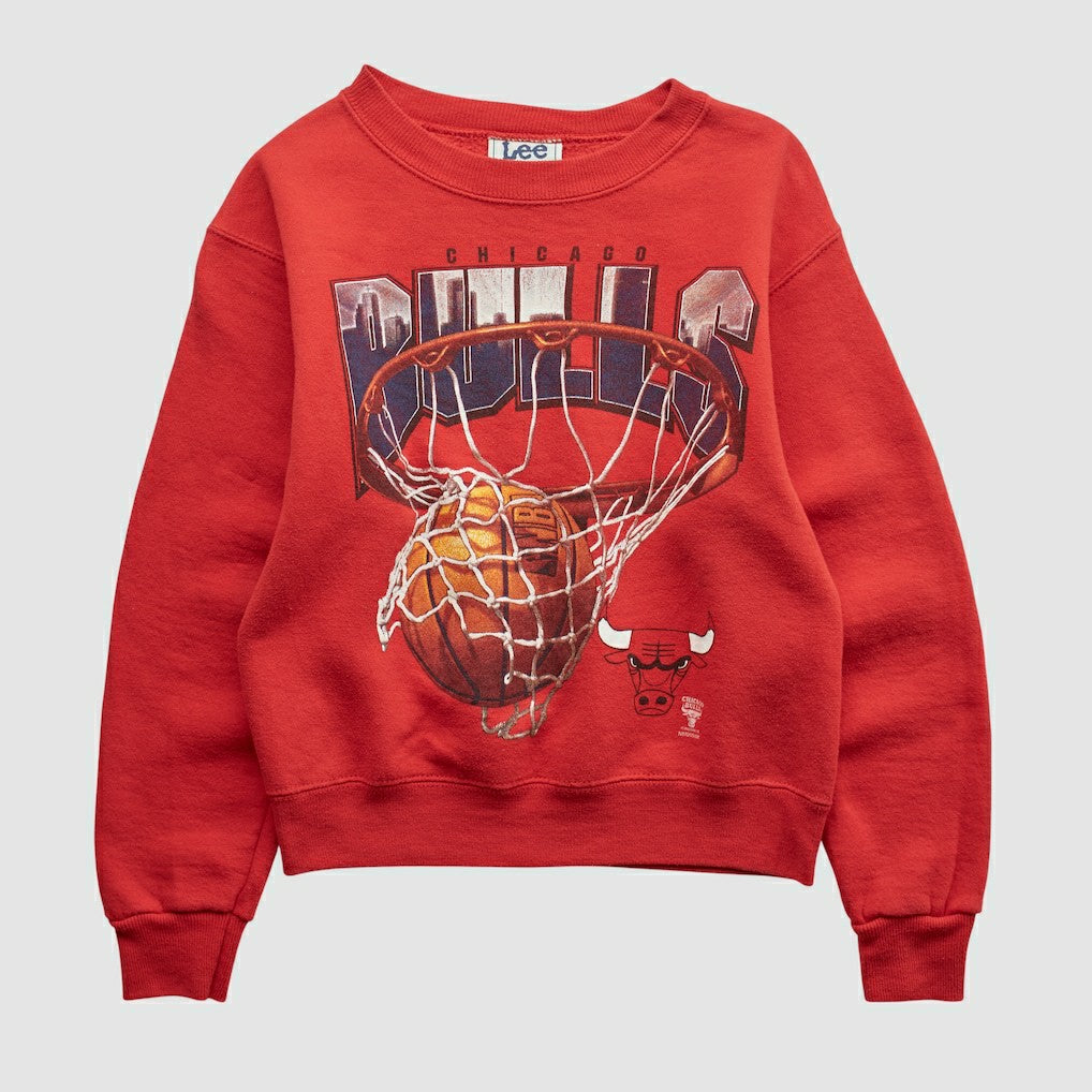 Chicago Bulls Lee Apparel 90s Pullover Sweatshirt Red Vintage - Vintage