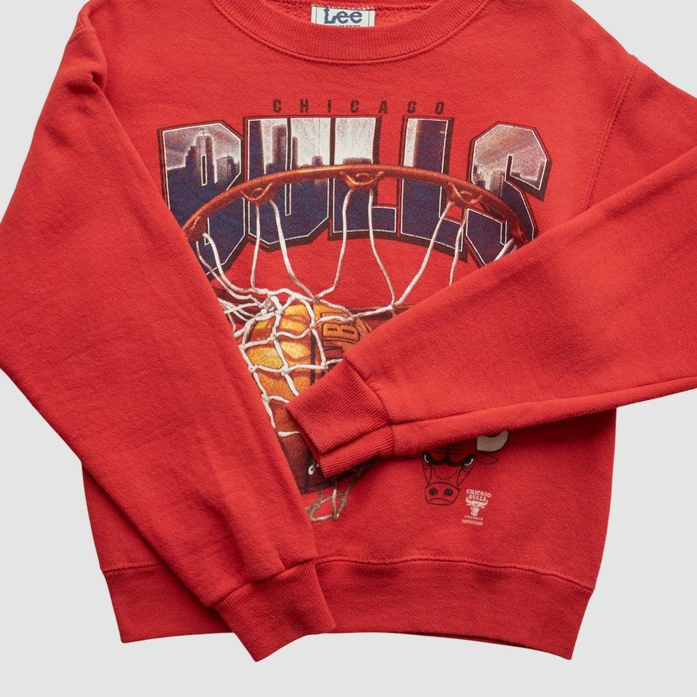 Chicago Bulls Lee Apparel 90s Pullover Sweatshirt Red Vintage - Vintage