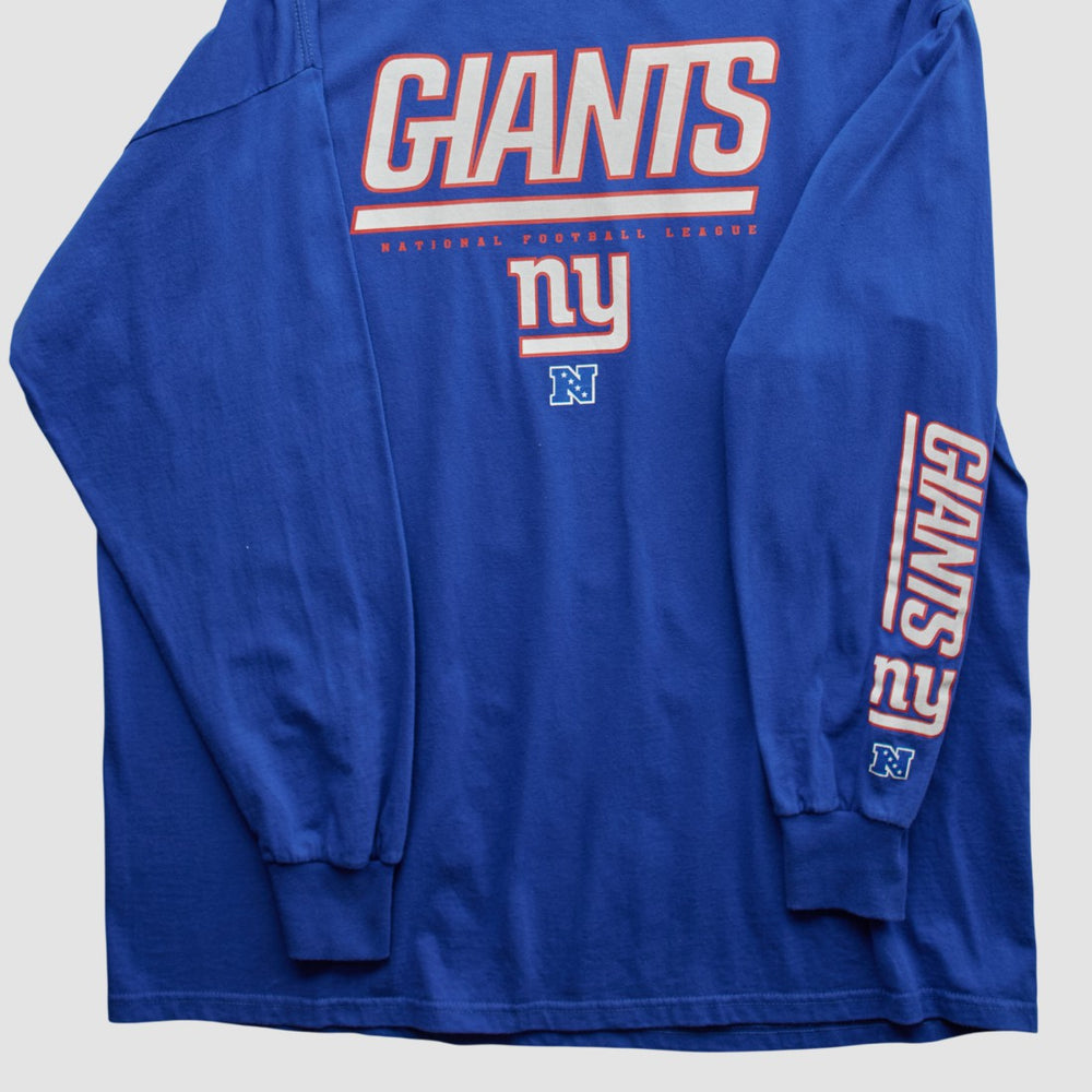 New York Giants NFL 2010s Long Sleeve T-shirt - Blue T-shirts