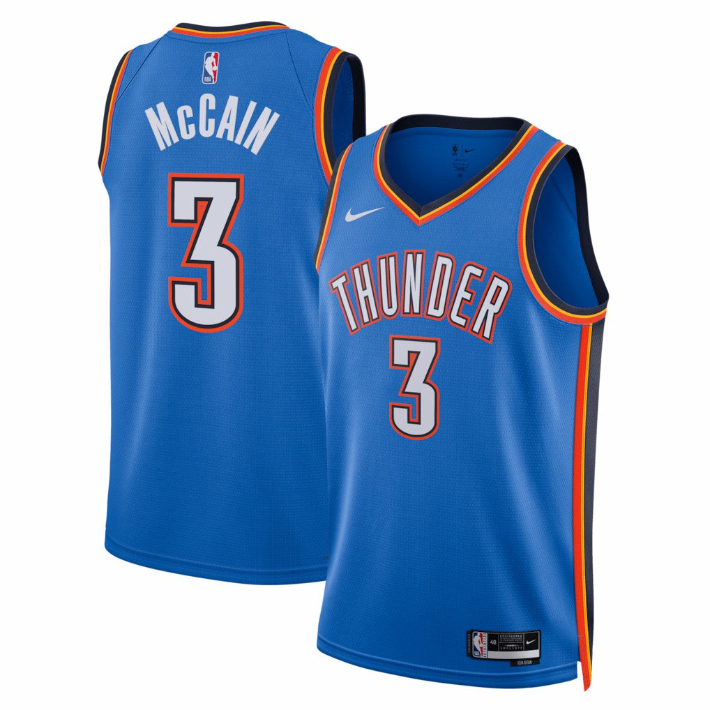 Jared McCain Oklahoma City Thunder Unisex Swingman Jersey Icon Edition Blue - Nike