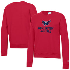 Washington Capitals Champion Women's Wordmark Lockup Powerblend Sweatshirt - Red | US 203935413